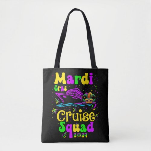 mardi gras cruise squad 2024 Family Matching Trip Tote Bag