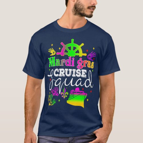 Mardi Gras Cruise Squad Carnival Costume Celebrati T_Shirt