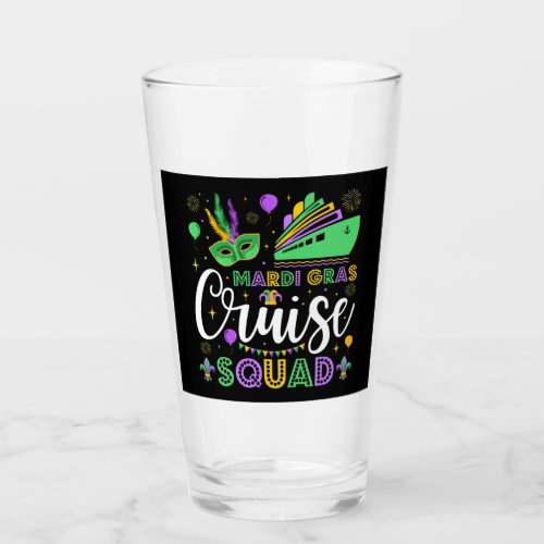 Mardi Gras Cruise Squad Matching Drinking Glass