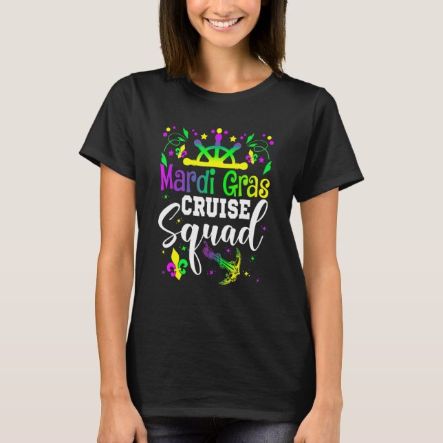Mardi Gras Cruise Squad Matching Family Group Funn T-Shirt (Front)