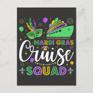 Mardi Gras Cruise Squad Matching Postcard