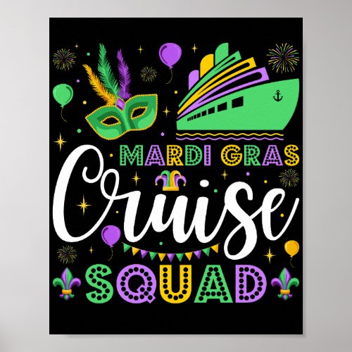 Mardi Gras Cruise Squad Matching Poster