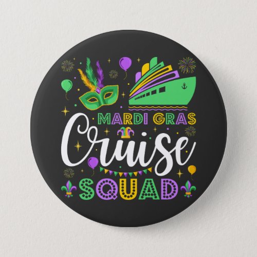 Mardi Gras Cruise Squad Matching Round Button