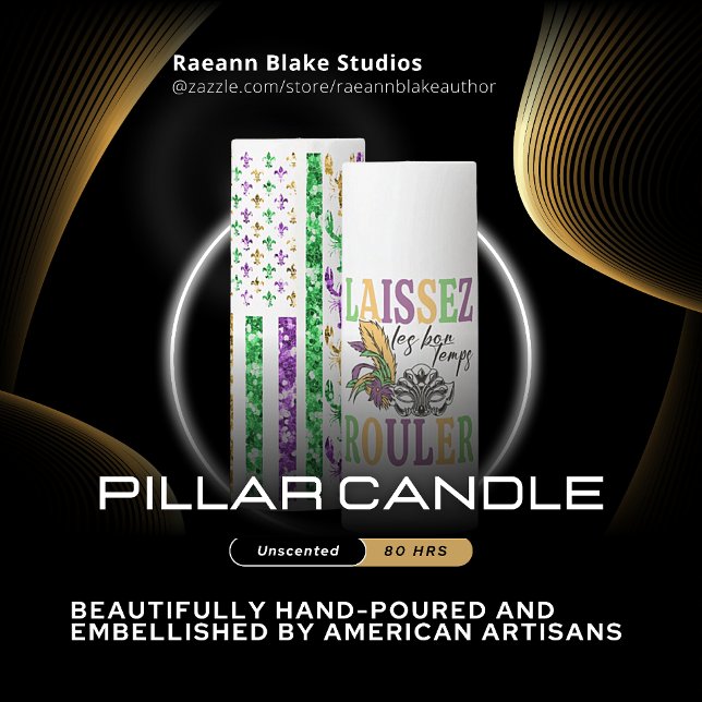 Mardi Gras Custom-Designed Pillar Candle (Creator Uploaded)