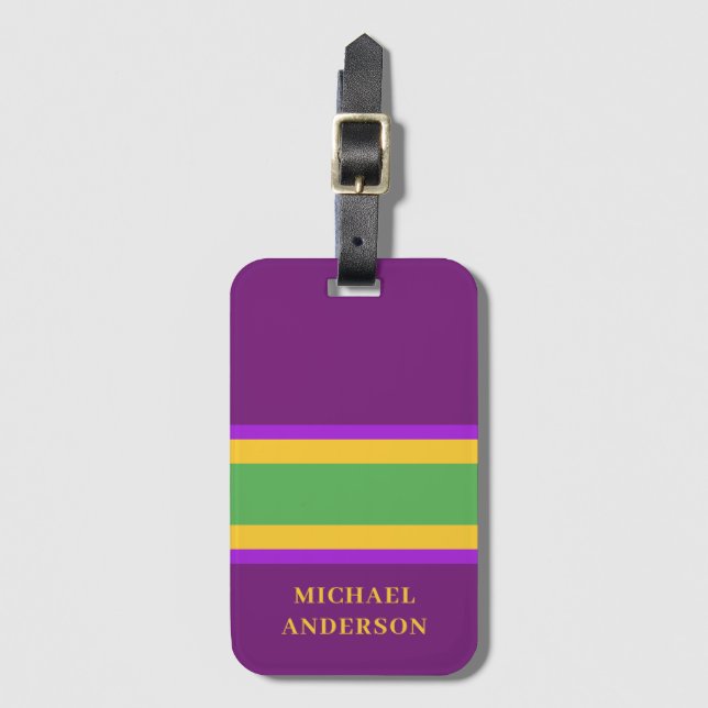 Mardi Gras Custom  Luggage Tag (Front Vertical)