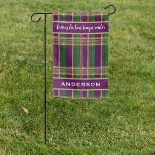 Mardi Gras Custom Name Garden Flag