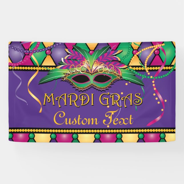 Mardi Gras, Custom Party Banner (Horizontal)
