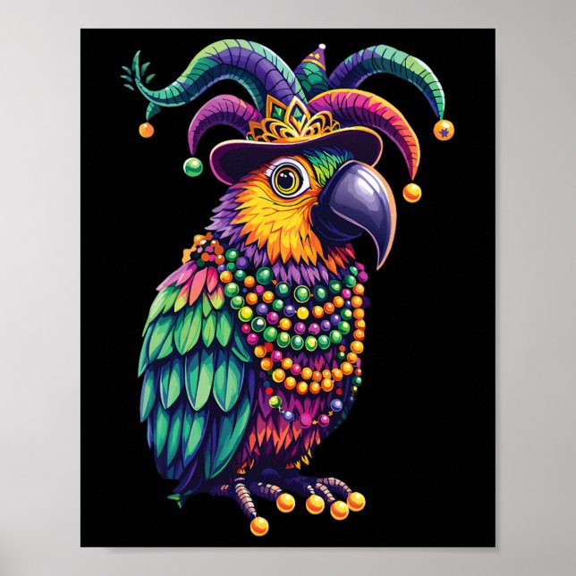 Mardi Gras Cute Parrot Mask Costume Outfit Women G Poster (Front)