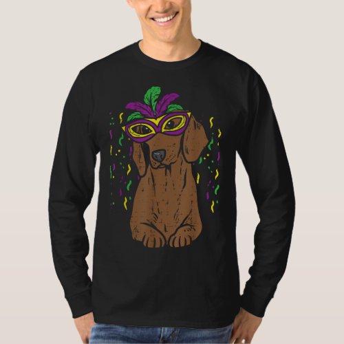 Mardi Gras Dachshund Carnival Wiener Dog Lover Own T_Shirt