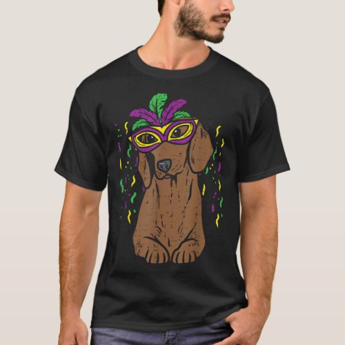 Mardi Gras Dachshund Carnival Wiener Dog Lover Own T_Shirt