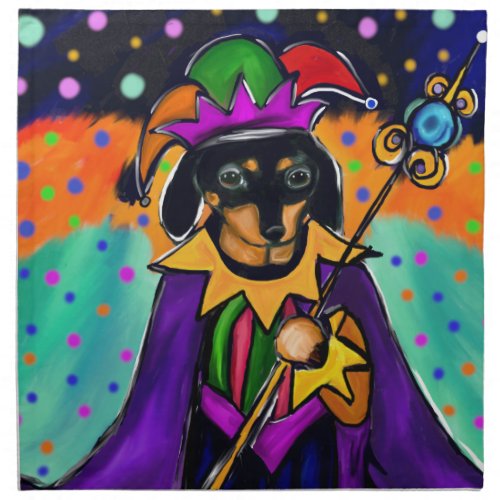 MARDI GRAS DACHSHUND NAPKIN