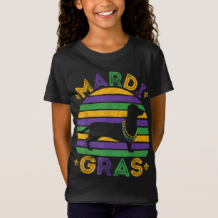 Mardi Gras Dachshund Pet Dog Lover Mom Women Gift T-Shirt