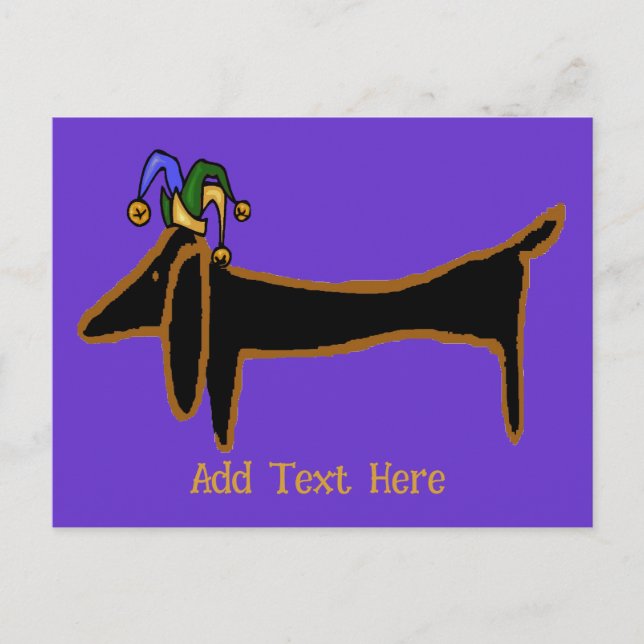 Mardi Gras Dachshund t Postcard (Front)