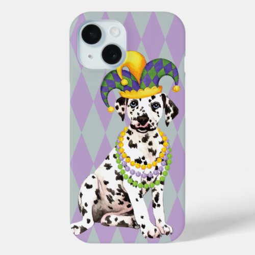 Mardi Gras Dalmatian iPhone 15 Case