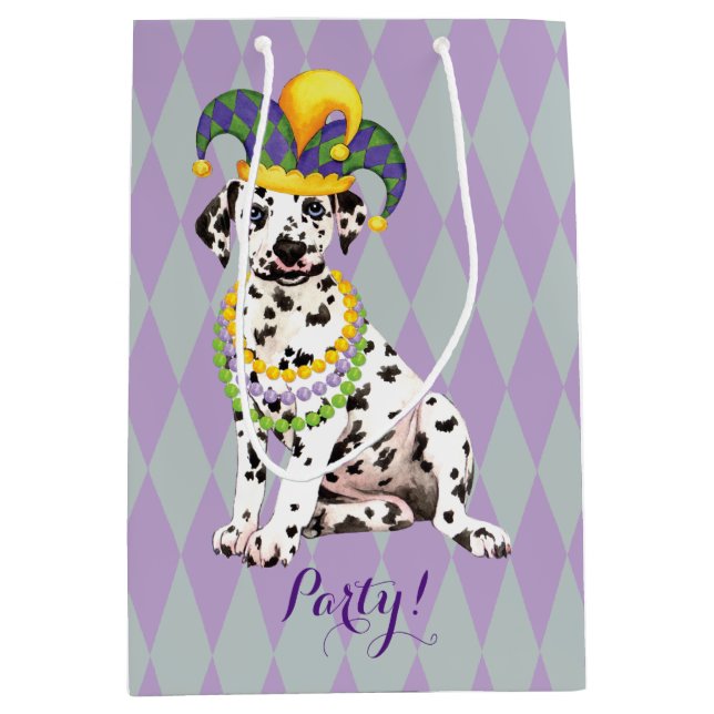 Mardi Gras Dalmatian Medium Gift Bag (Front)