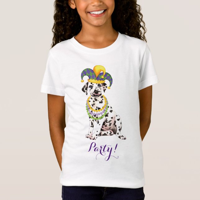 Mardi Gras Dalmatian T-Shirt (Front)