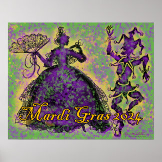 Mardi Gras Dancers Poster