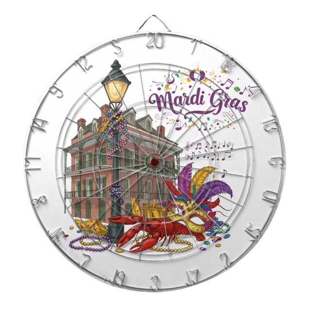 Mardi Gras Dart Board (Front)