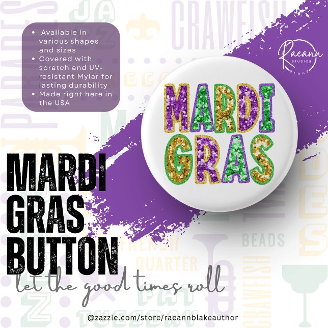 Mardi Gras Design Button (Creator Uploaded)