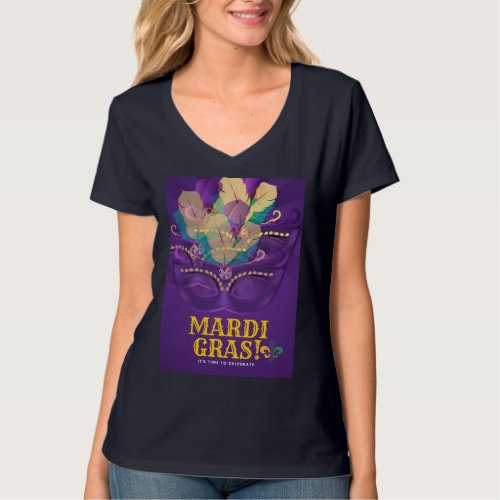 Mardi Gras Design Dark T_Shirt