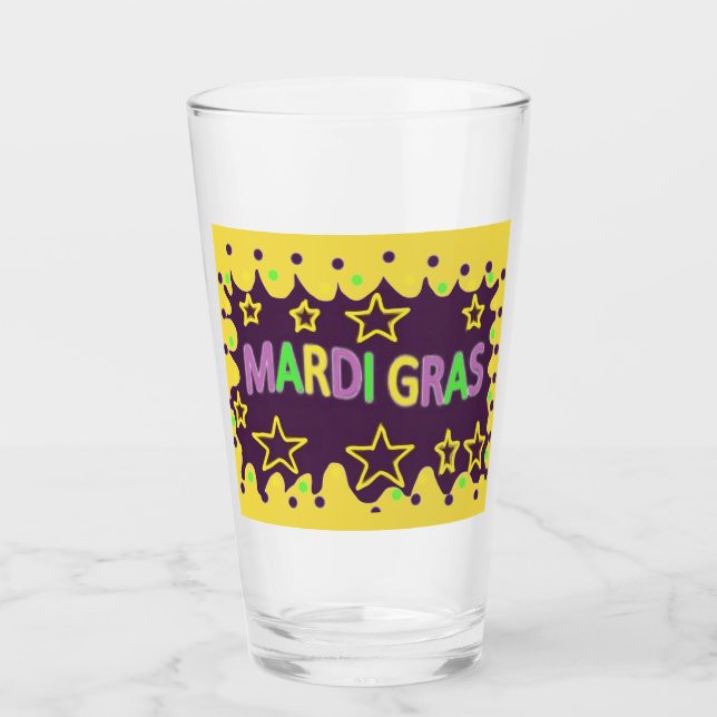Mardi Gras Design  Glass (Front)