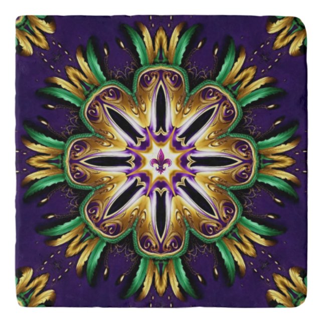 Mardi Gras Design Trivet (Front)