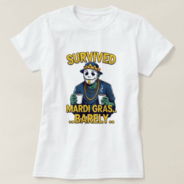 Mardi Gras Designs for Revelers & Festive Traveler T-Shirt (Design Front)