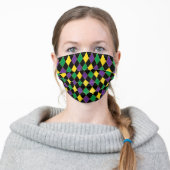 Mardi Gras Diamond Pattern Face Mask (Worn)
