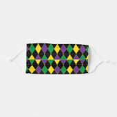 Mardi Gras Diamond Pattern Face Mask (Front, Folded)