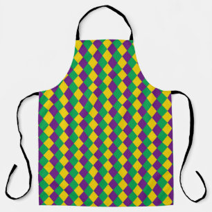 Mardi Gras Diamonds: Vibrant Festive Pattern Apron