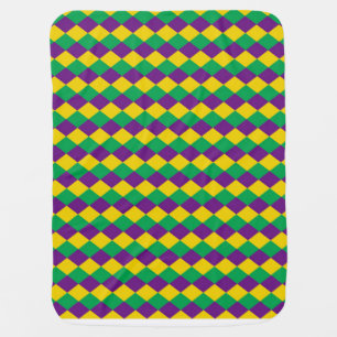 Mardi Gras Diamonds: Vibrant Festive Pattern Baby Blanket