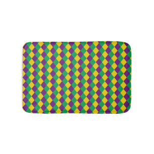 Mardi Gras Diamonds: Vibrant Festive Pattern Bath Mat