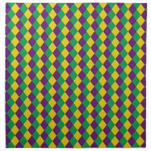 Mardi Gras Diamonds: Vibrant Festive Pattern Cloth Napkin