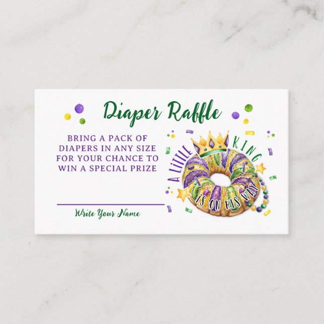 Mardi Gras Diaper Raffle Request Enclosure Card (Front)