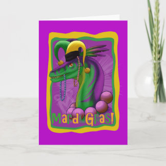 Mardi Gras Dinosaur Card