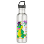  Mardi Gras Dinosaur Stainless Steel Water Bottle