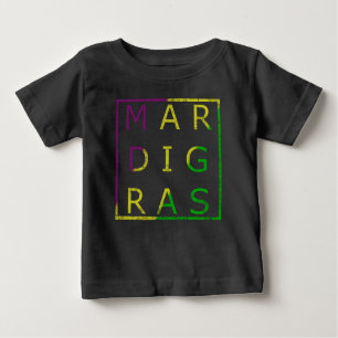 Mardi Gras Distressed Tri Colored Kids Tee