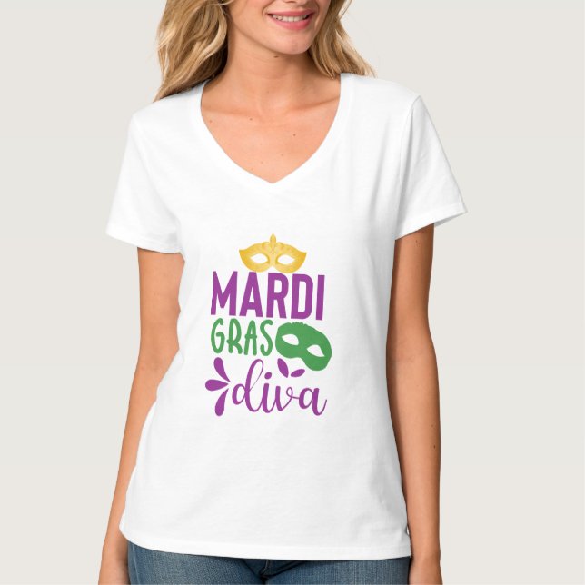 Mardi Gras Diva T-Shirt (Front)