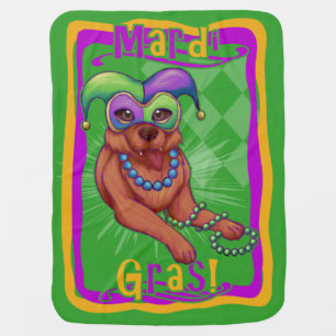 Mardi Gras Dog Baby Blanket