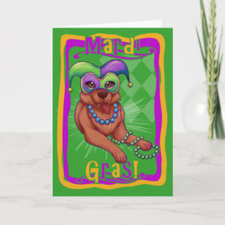 Mardi Gras Dog Card