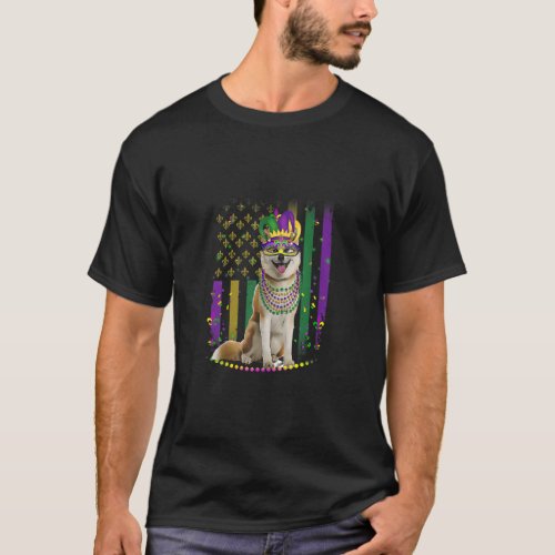 Mardi Gras Dog Carnival Shiba Inu Dog Jester Pet P T_Shirt
