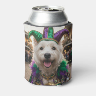 Mardi Gras Dog Jester Costume Can Cooler