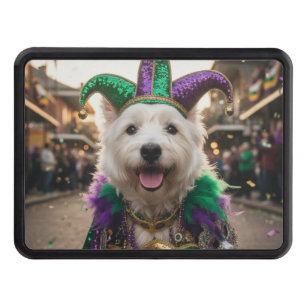 Mardi Gras Dog Jester Costume Hitch Cover