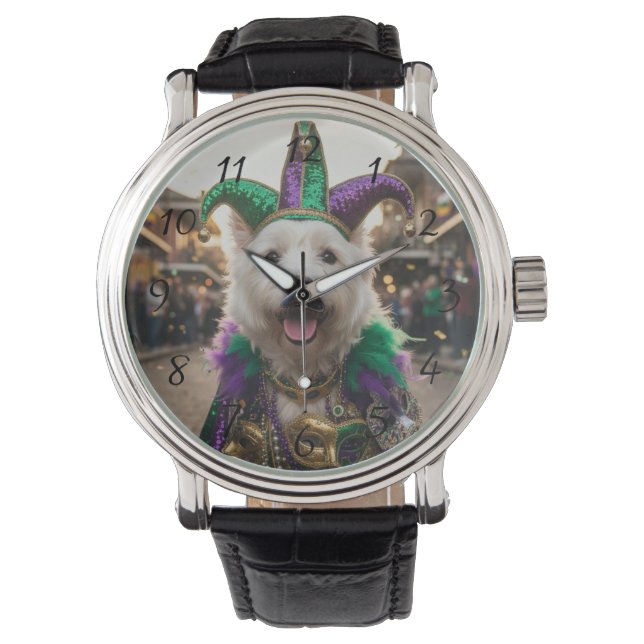 Mardi Gras Dog Jester Costume Watch (Front)