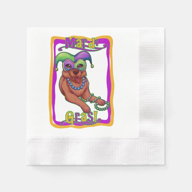 Mardi Gras Dog Napkins (Front)