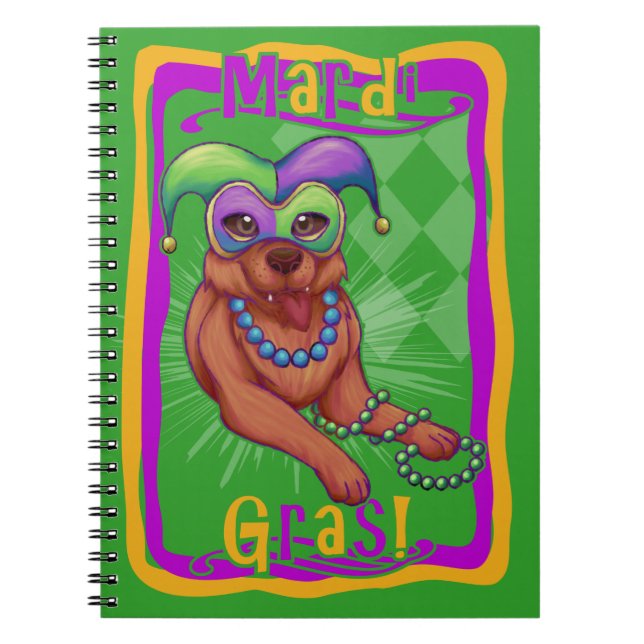 Mardi Gras Dog Notebook (Front)