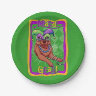 Mardi Gras Dog Paper Plates
