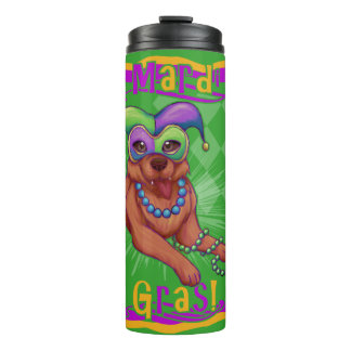 Mardi Gras Dog Thermal Tumbler