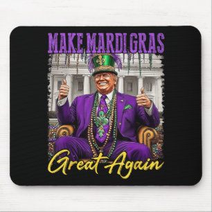Mardi Gras Donald Trump Great Again American Flag Mouse Pad