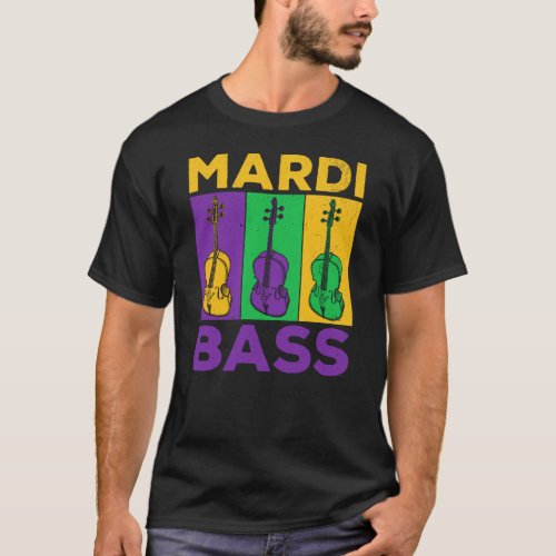 Mardi gras double bass contrabass jazz musician  T_Shirt